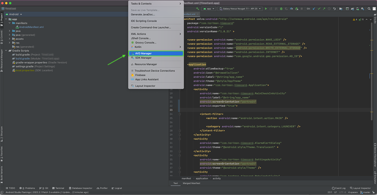 Androidavd Manager 1