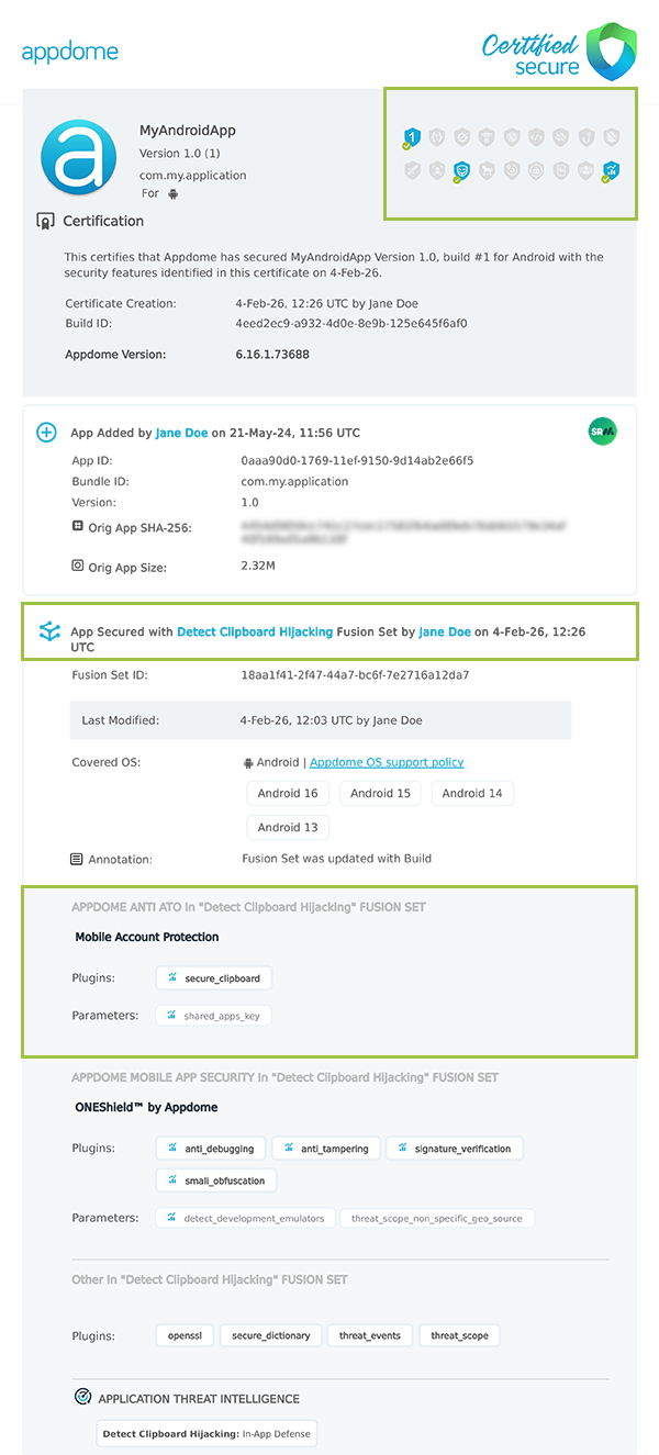Detect Clipboard Hijacking shown in Certificate secure