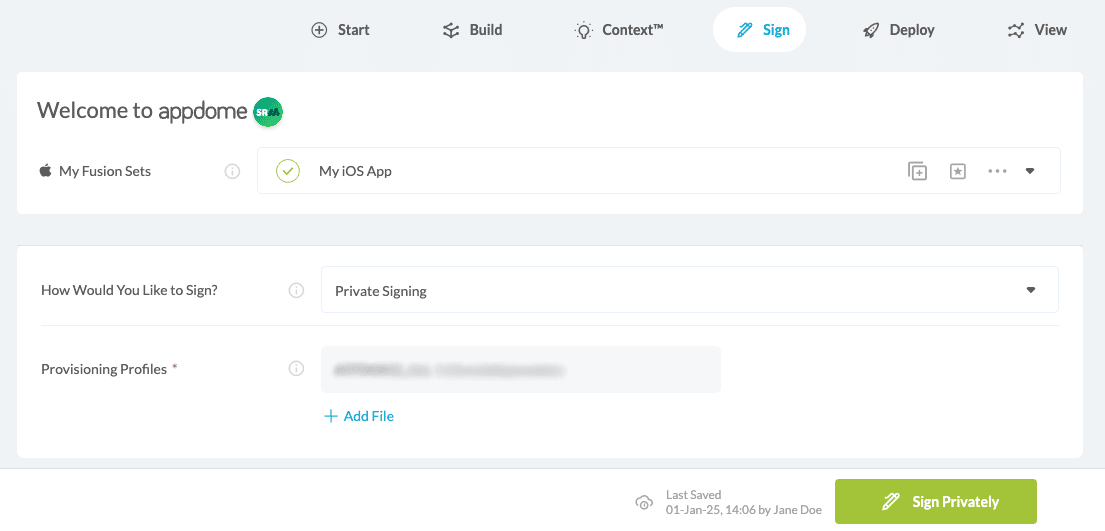 Click The Sign Privately Button