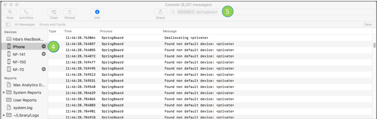 Filtering messages when logging 