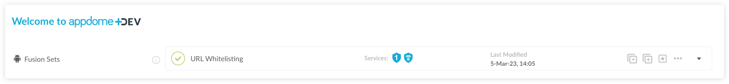 Fusion Set applied URL Whitelisting