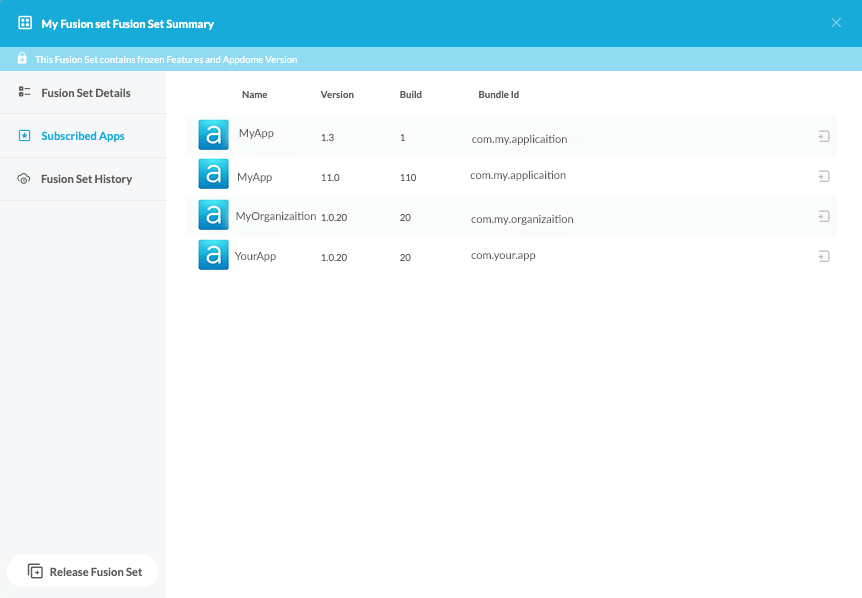 Fusion Set Summary Apps