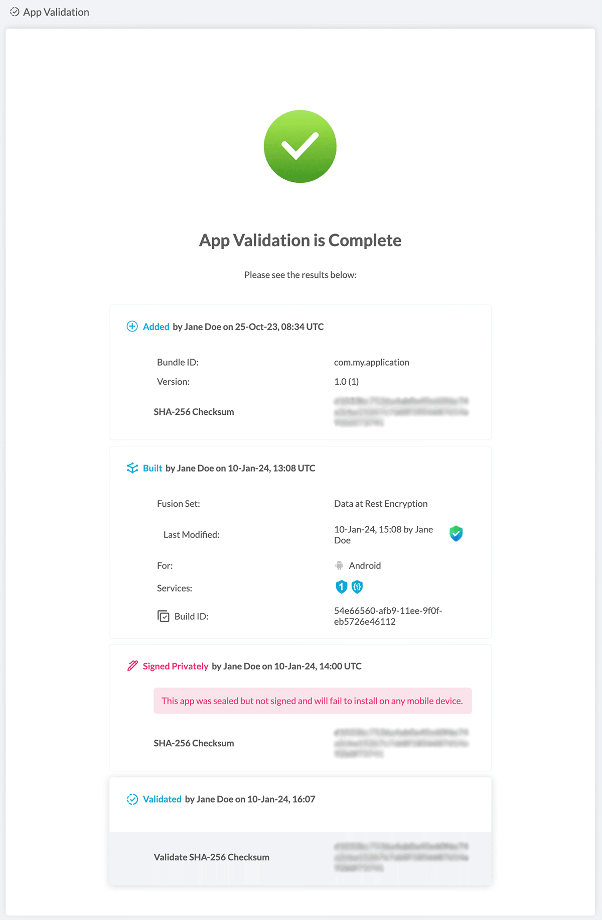 Private Sign [failed] Android 
