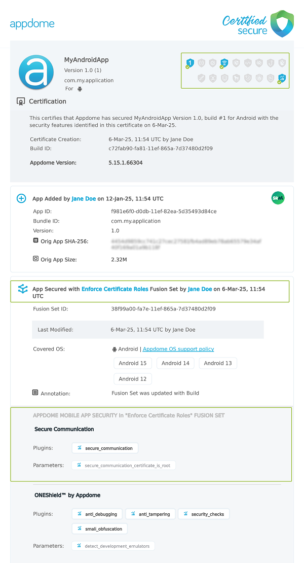Enforce Certificate Roles shown in Certificate secure