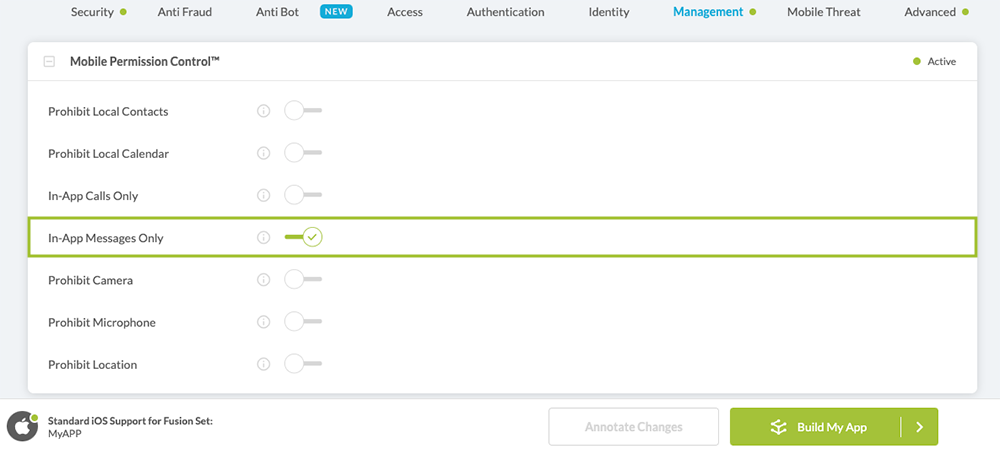 Mobile Permission Control Toggle