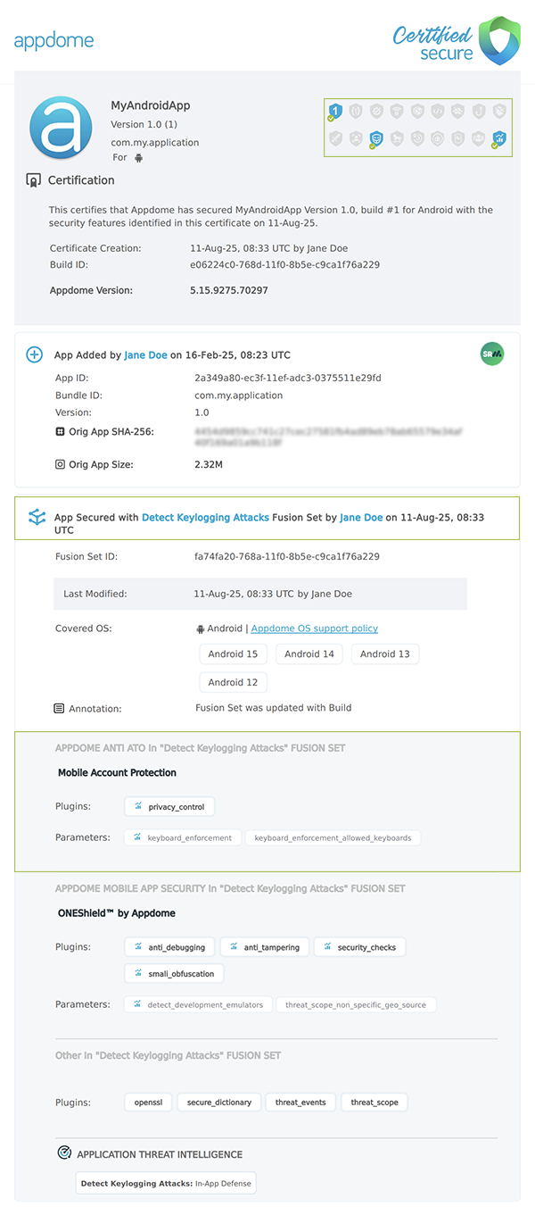 Detect Keylogging Attacks shown in Certificate secure