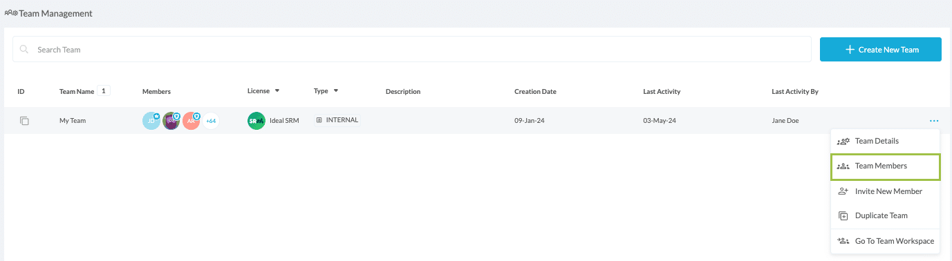 Team Management Members