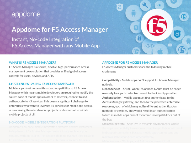 Appdome for F5 Access Manager datasheet preview