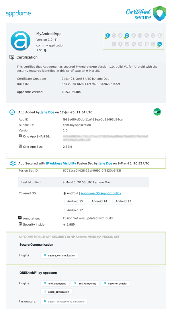 IP Address Visibility shown in Certificate secure