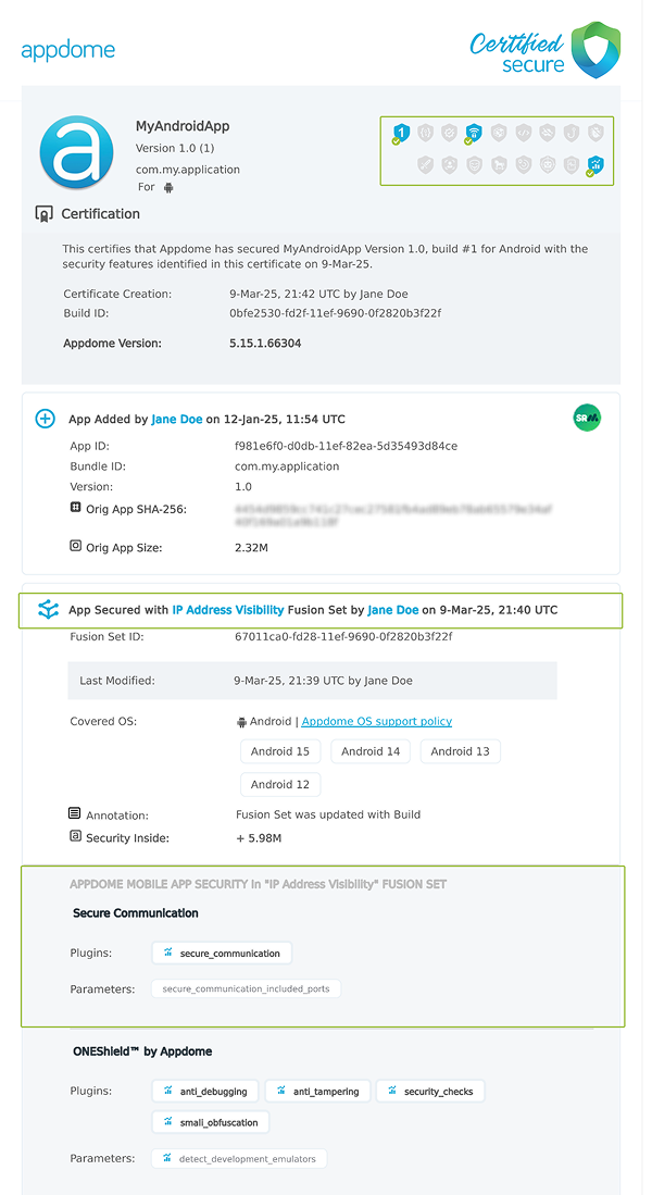 Permit DNS over TCP shown in Certificate secure