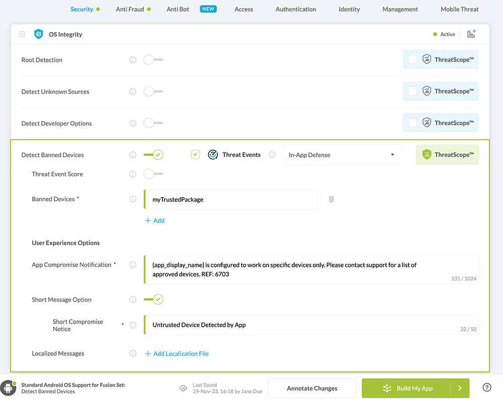 Detect Banned Devices Toggle