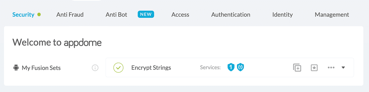 Fusion Set applied Encrypt Strings