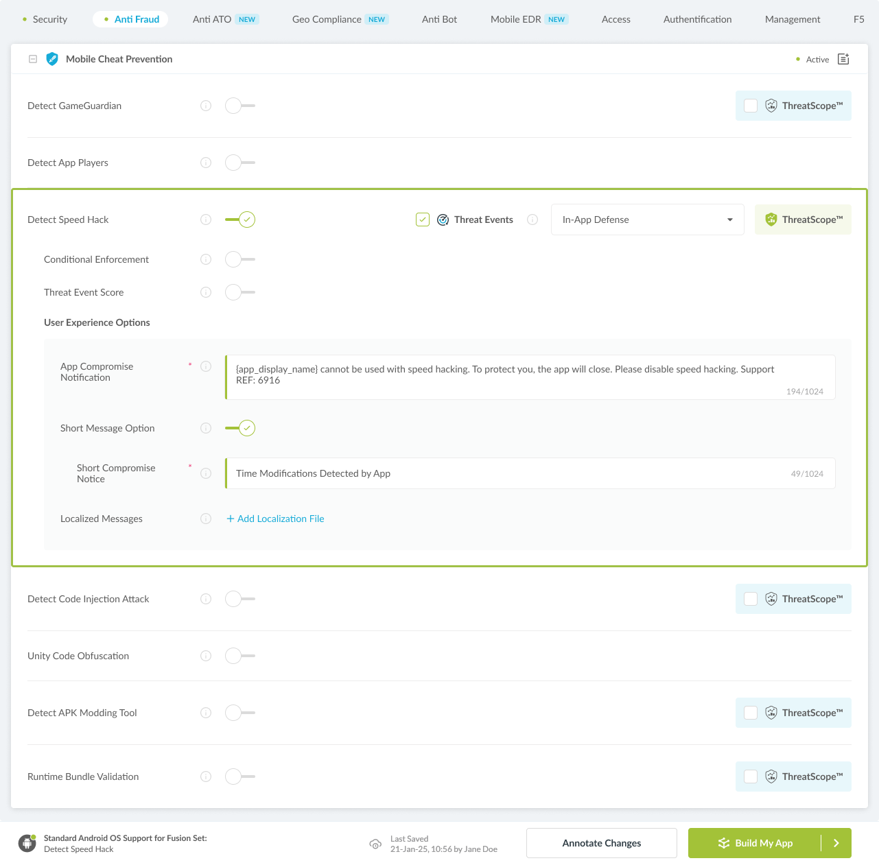 Detect Speed Hack option
