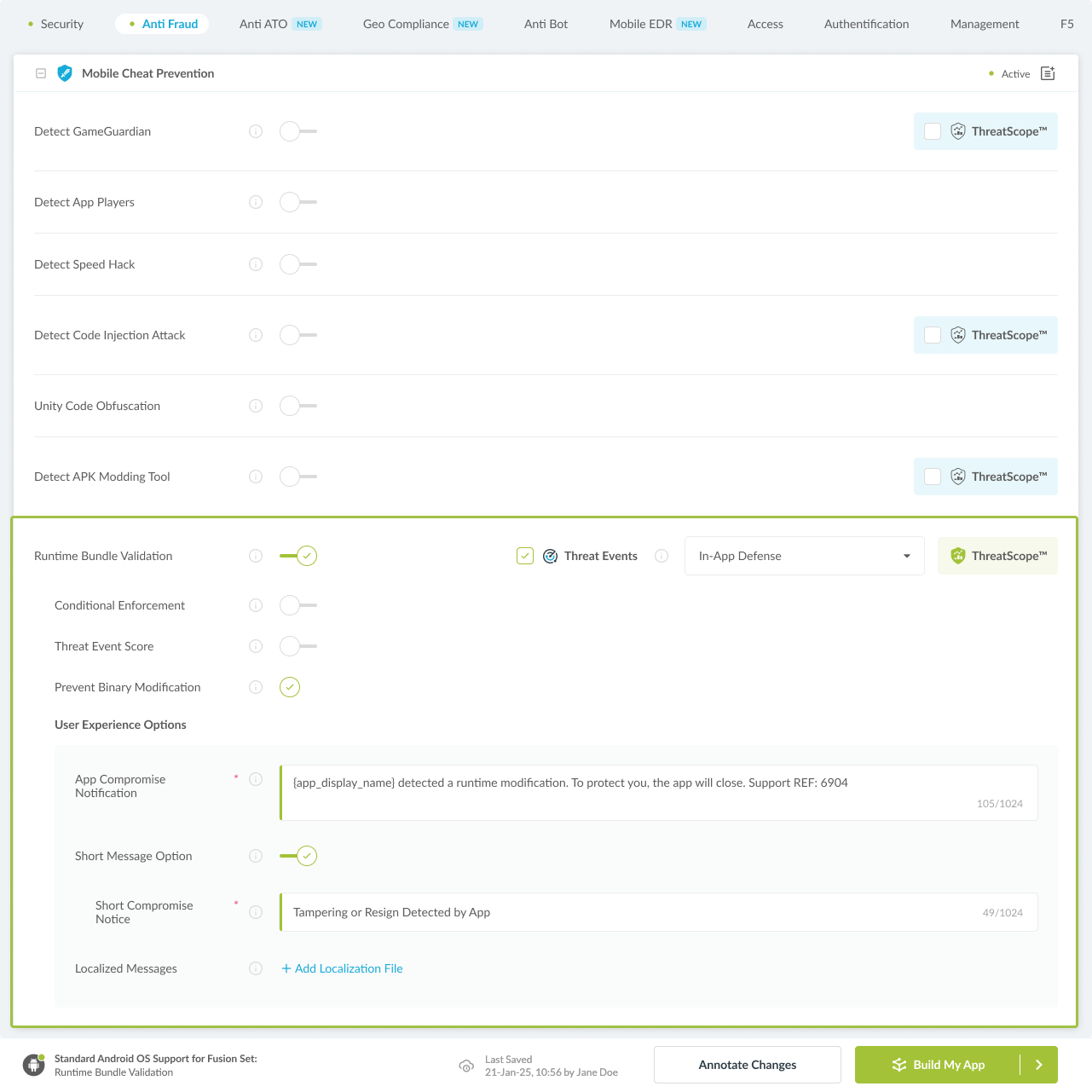 Runtime Bundle Validation option