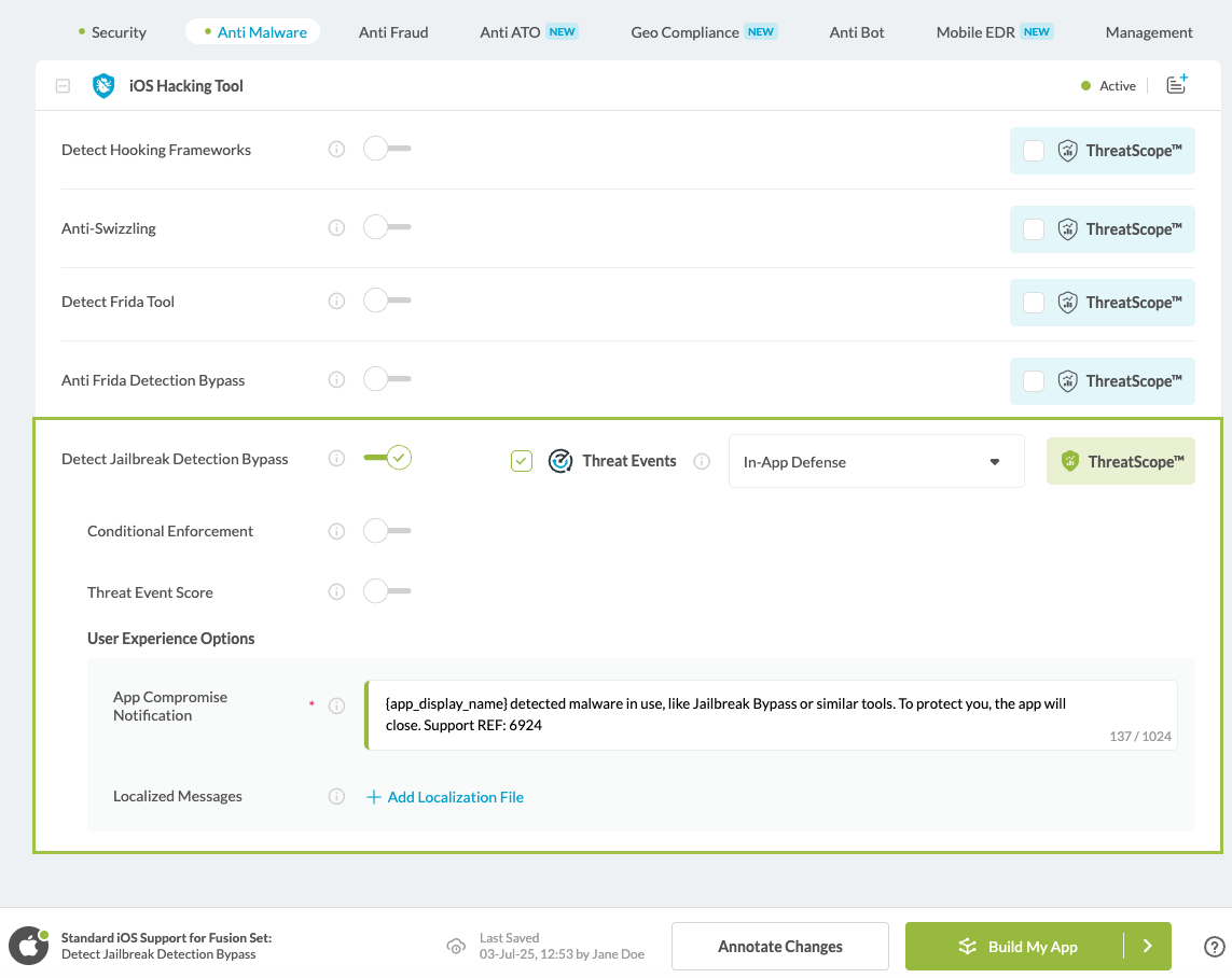 Detect Jailbreak Detection Bypass option