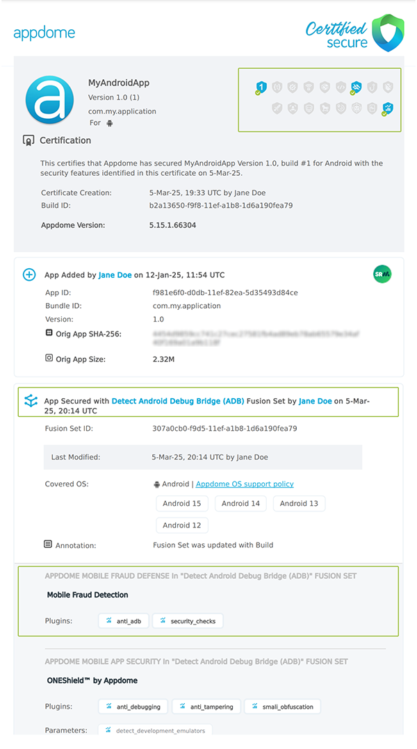 Detect Android Debug Bridge (ADB) shown in Certificate secure