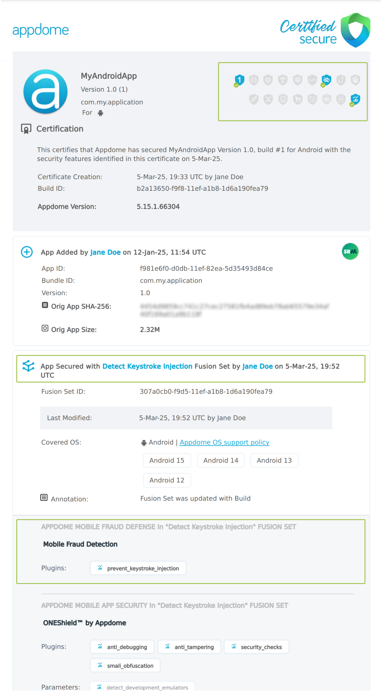 Detect Keystroke Injection shown in Certificate secure