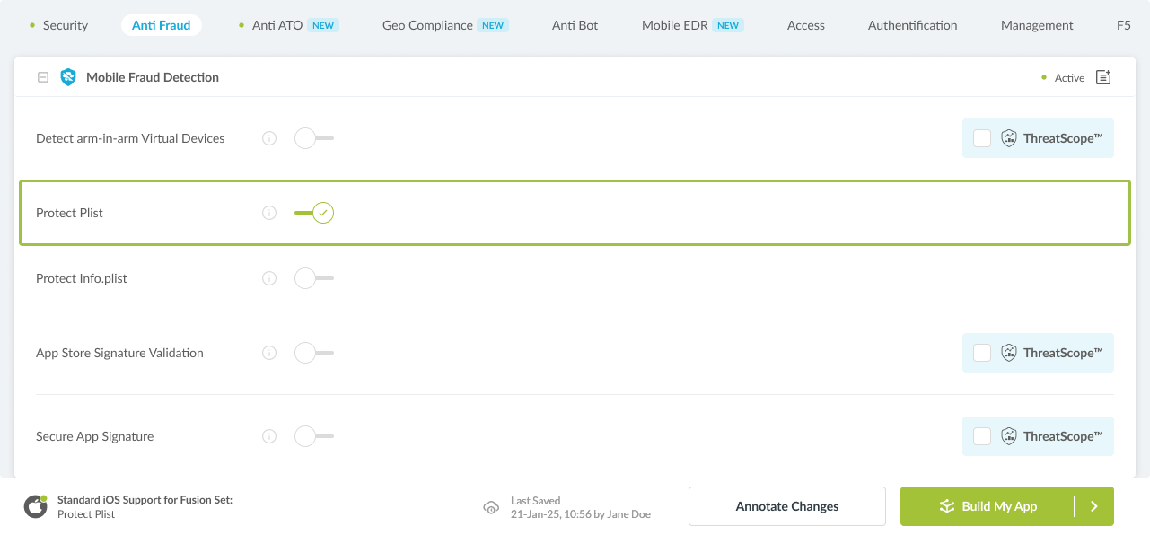 Protect Plist option
