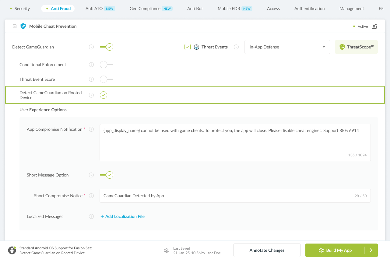 Detect GameGuardian on Rooted Device option