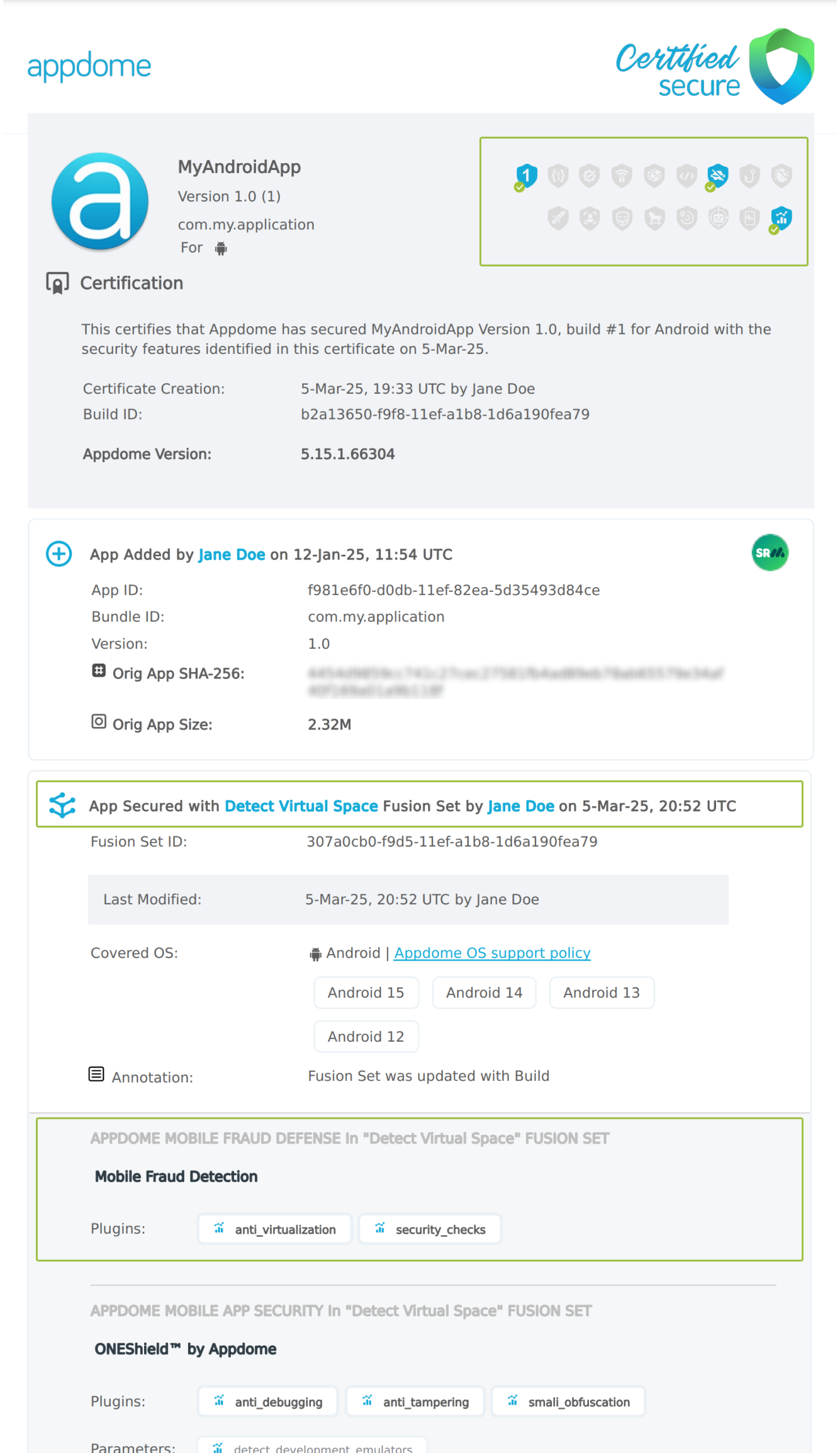 Detect Virtual Space shown in Certificate secure