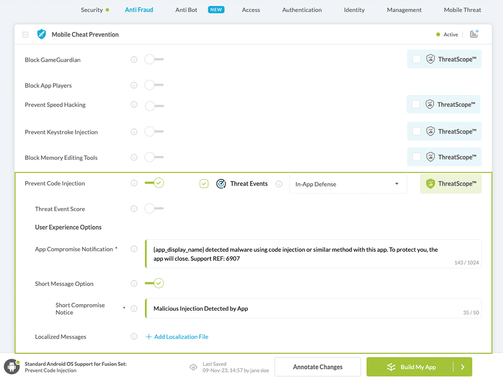 Prevent Hooking and Hooking Frameworks option