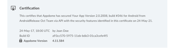 Appdome Certified Secure™ security and fraud prevetion certification