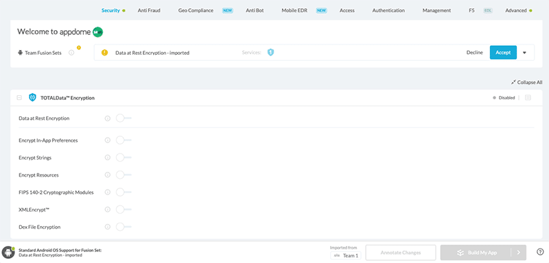 Accept:decline Fusion Set Import