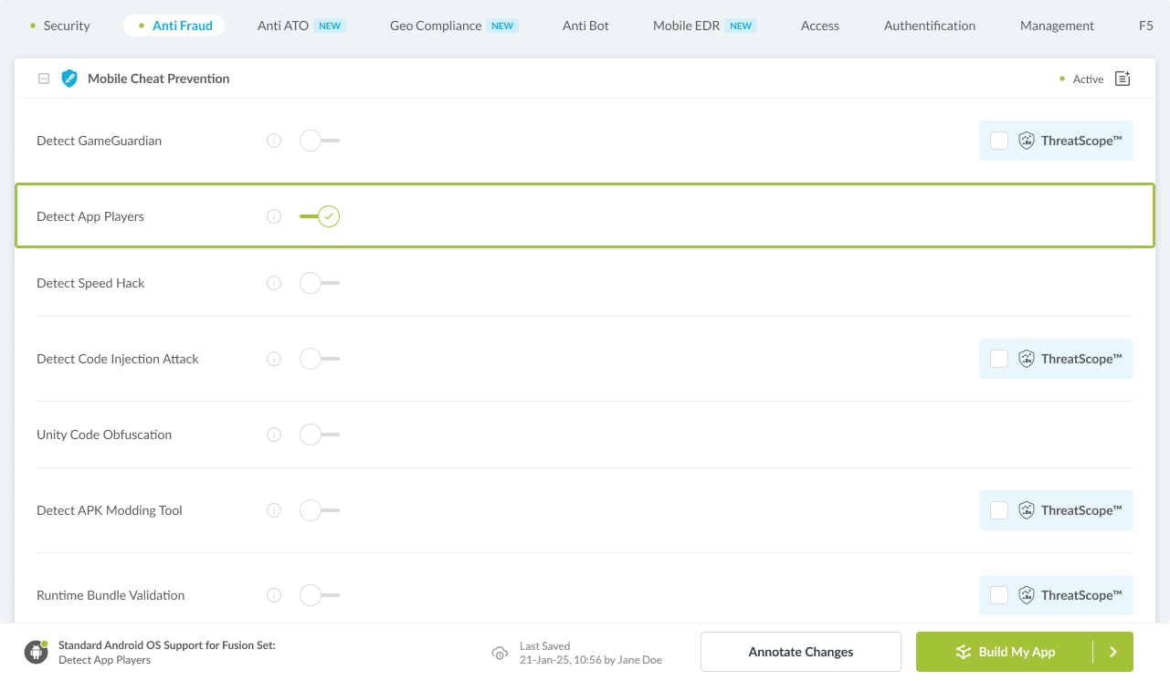 Detect App Players option