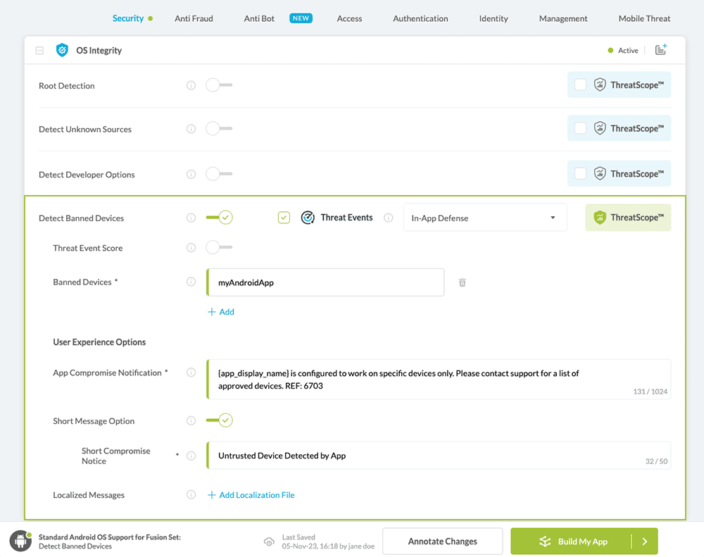 Detect Banned Devices option
