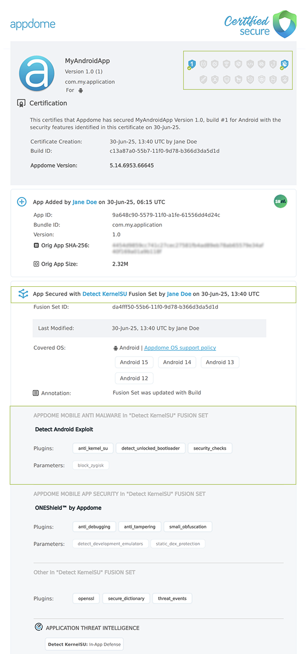 Detect Zygisk shown in Certificate secure