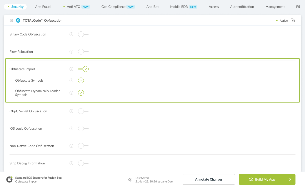 Obfuscate Import option