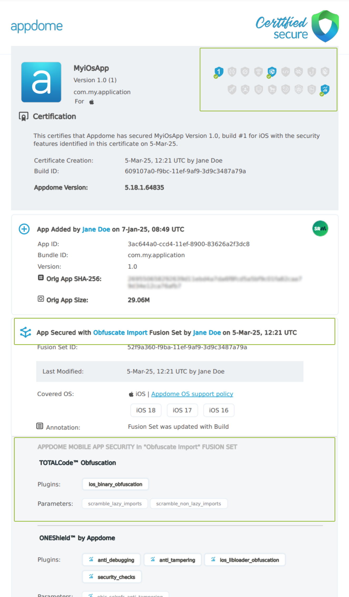 Obfuscate Import shown in Certificate secure