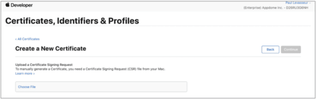 Create a new certificate