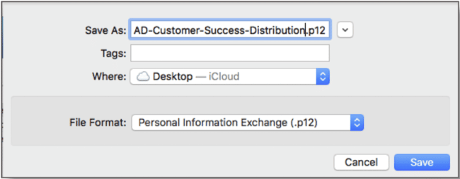 P12 certificate used for signing apps on Appdome platform