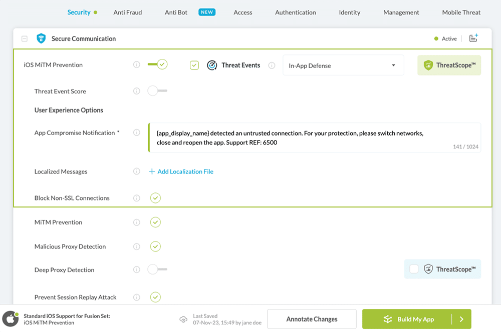 iOS MitM Prevention option