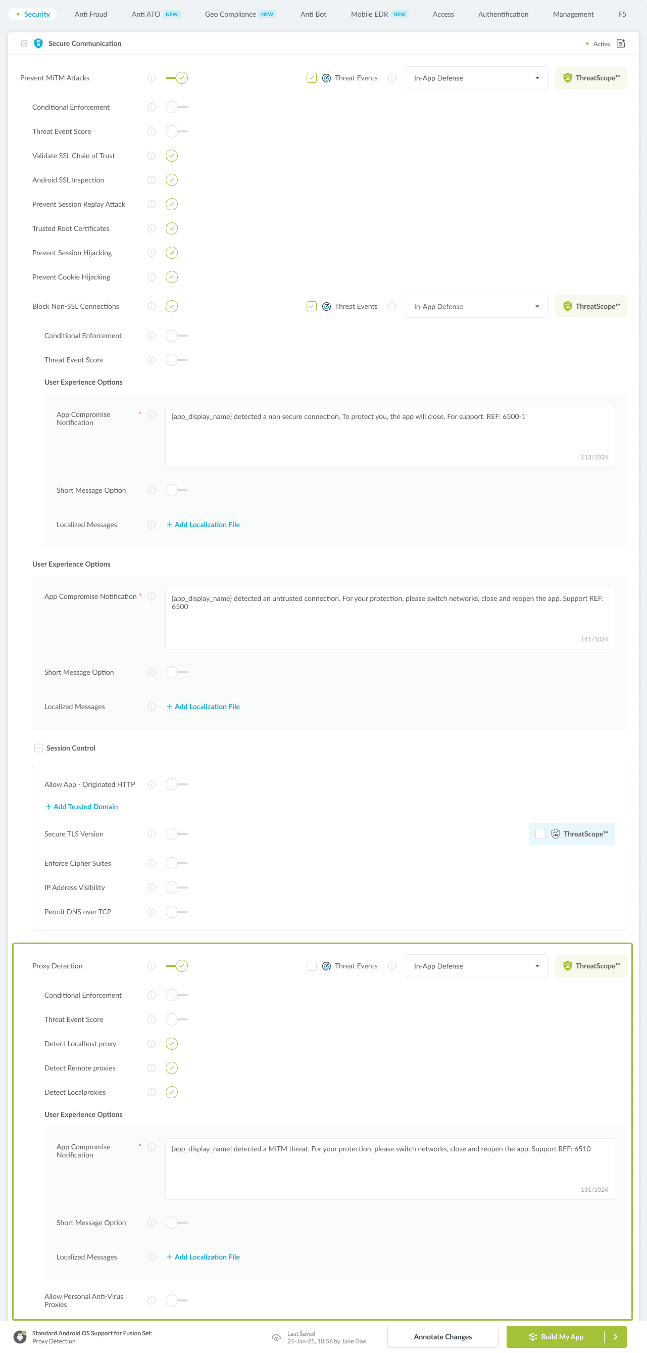 Proxy Detection option