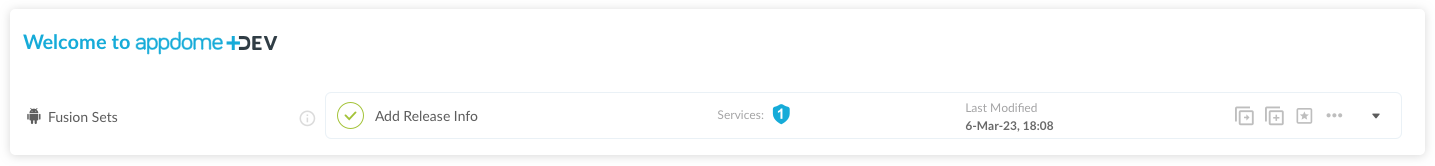 Fusion Set applied Add Release Info