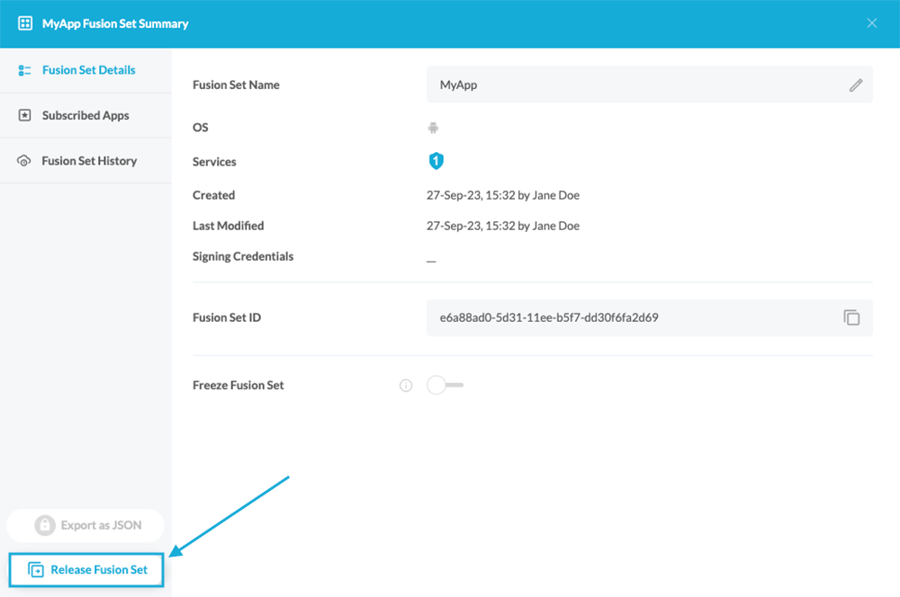 Release Fusion Set Deatils