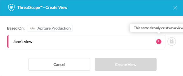 Create View Dialog Box 2