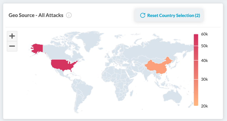 Select multiple countries Threatscope