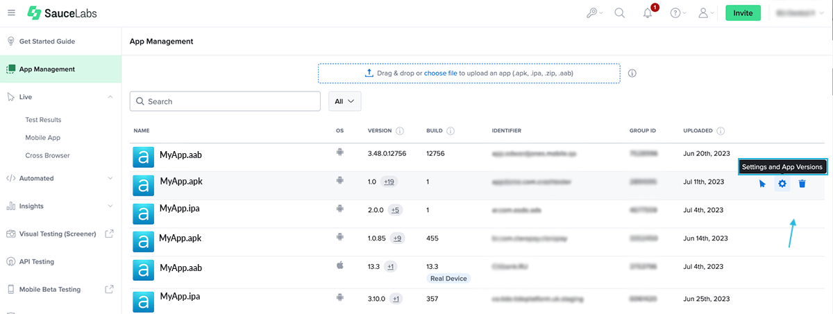 Settings And App Versions3