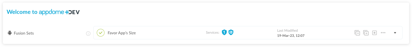 Fusion Set applied Favor App's Size