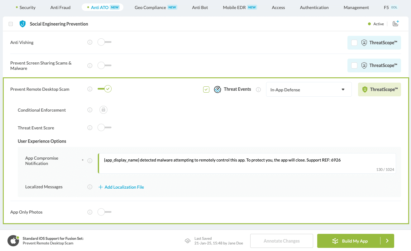 Prevent Remote Desktop Scam option
