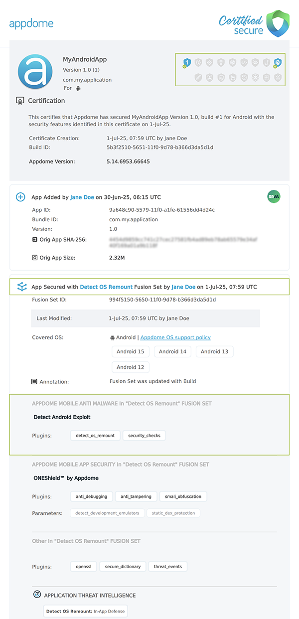 Detect OS Remount shown in Certificate secure