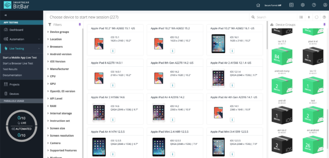 Bitbarapplelistofdevices