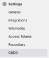 Settings of CI/CD
