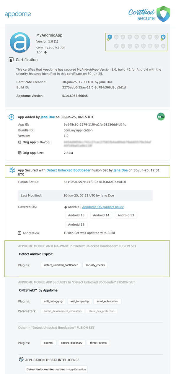 Detect Unlocked Bootloader shown in Certificate secure