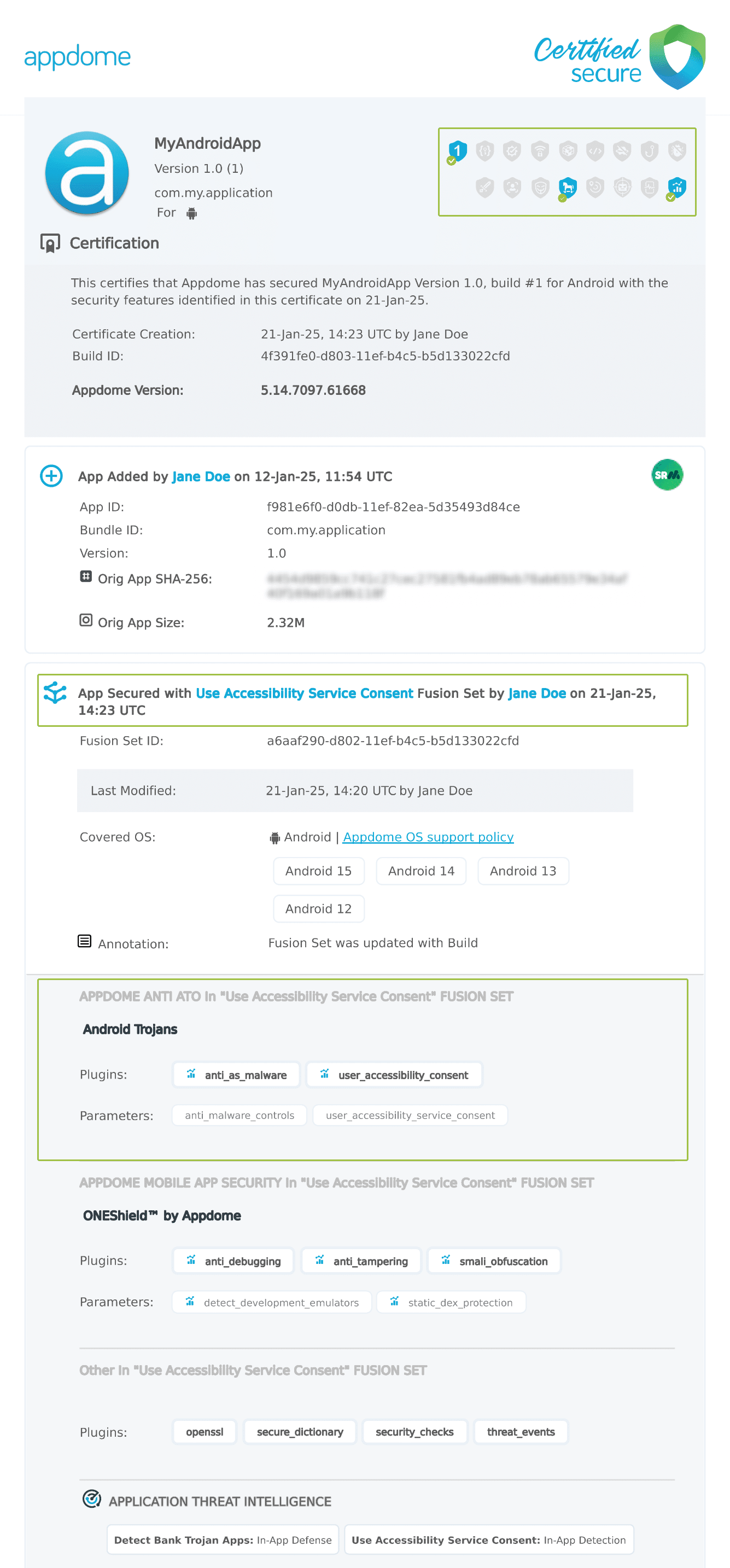Use Accessibility Service Consent shown in Certificate secure
