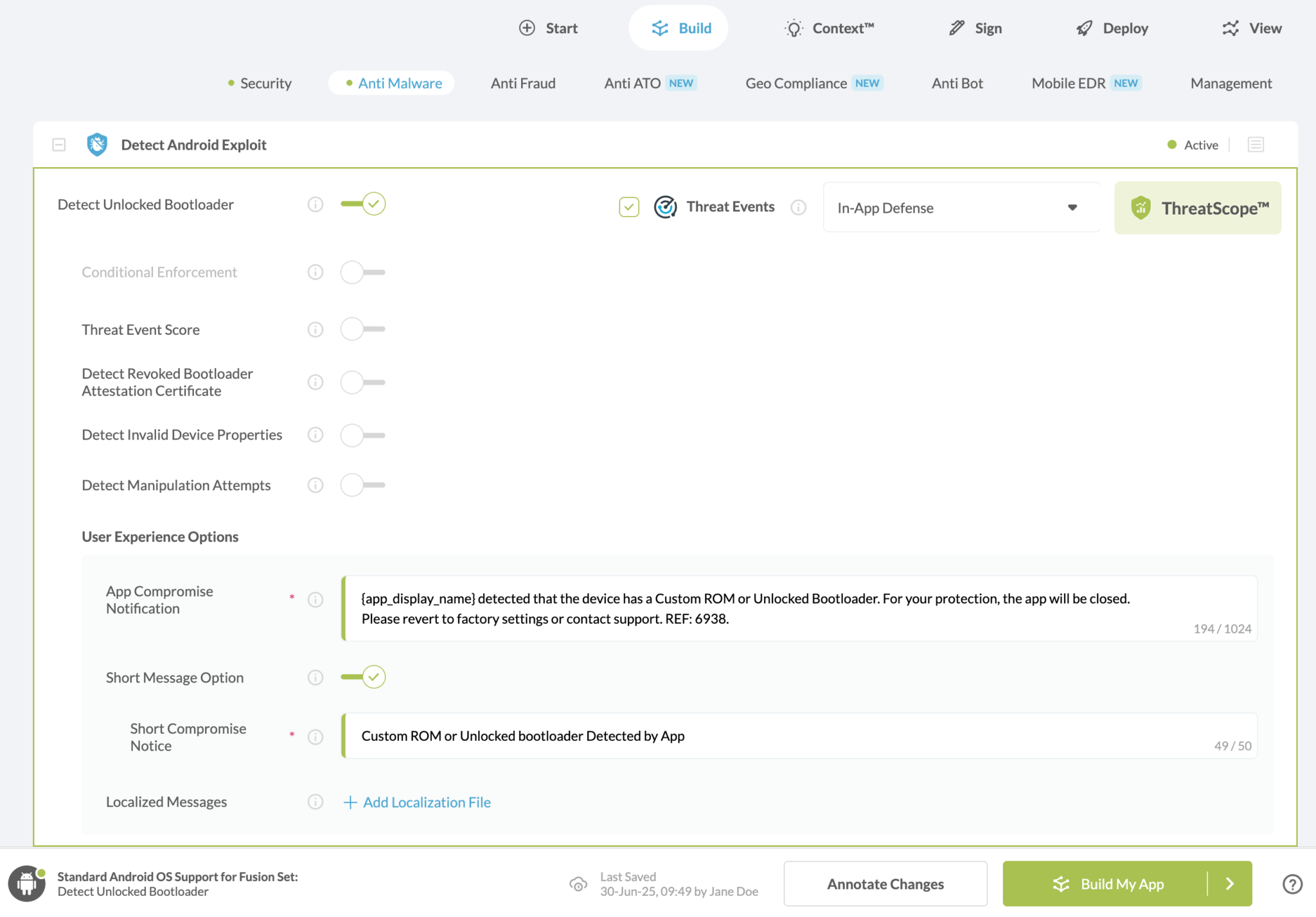 Detect Unlocked Bootloader option