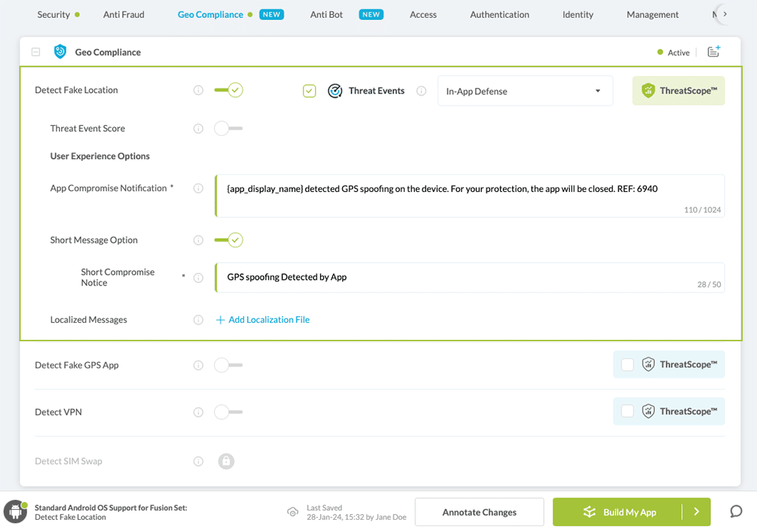 Detect Fake Location option
